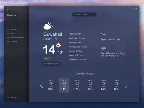 Microsoft Fluent Design Windows Weather App Concept Fluent Design Microsoft Concept
