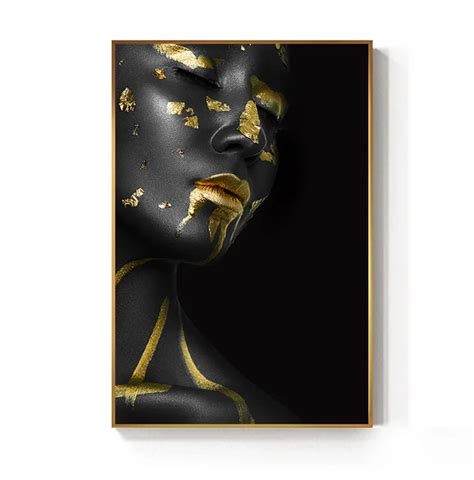 Black Lady Body Sexy Wall Art Canvas Painting Fashion Artwork Posters