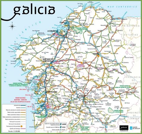 Galicia Road Map Map Galicia Roadmap