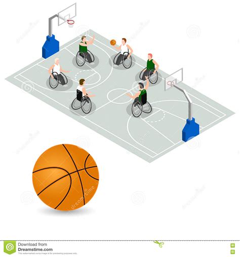 Paralympic Games Basketball Court Stock Vector Illustration Of