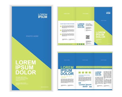 Premium Vector Professional Business Three Fold Brochure Template