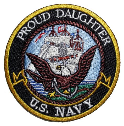 Patriotic Proud Daughter Us Navy Embroidered Biker Patch Patriotic