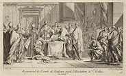 Raymond VI, Count of Toulouse, humbling himself at the Church … stock ...