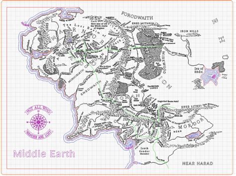 Lord Of Rings Middle Earth Map