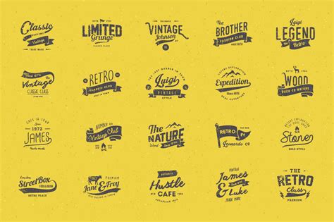 20 Grunge Logos By Vuuuds On Creative Market Ink Logo Retro Cafe Logo