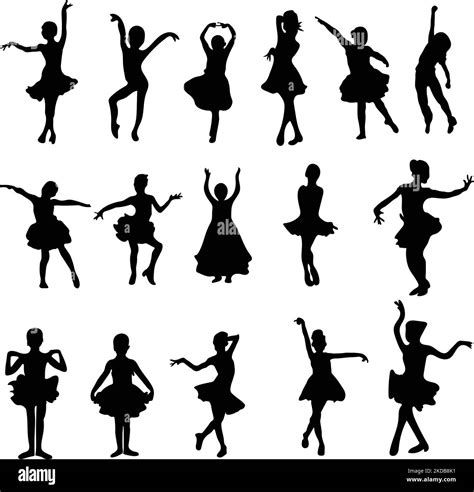 The Dancing Girls Silhouettes Vector Illustration Against The White Background Stock Vector