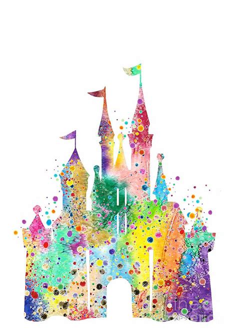 Disney Castle Watercolor Print Digital Art By Svetla Tancheva