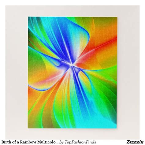 Birth Of A Rainbow Multicolored Abstract Art Jigsaw Puzzle