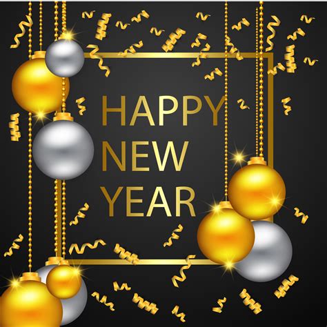 Happy New Year Gold And Black Colors 212757 Vector Art At Vecteezy