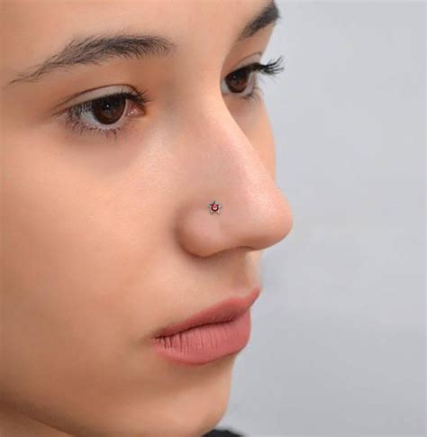 Star Nose Stud Silver Nose Stud Nose Bone Straight Stud L Etsy