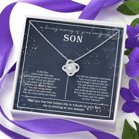 Loss Of Son T Son Remembrance Necklace Sympathy T Son Etsy