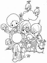 Coloring Pages Nativity Precious Christmas Moments Jesus sketch template