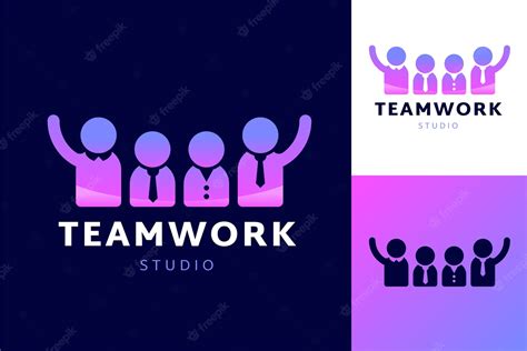 Free Vector Gradient Teamwork Logo Template