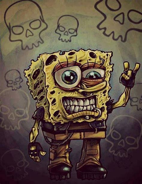 ☮ Dark Spongebob ☯ ☮ Zombie Cartoon Cartoon Crazy Cartoon Art