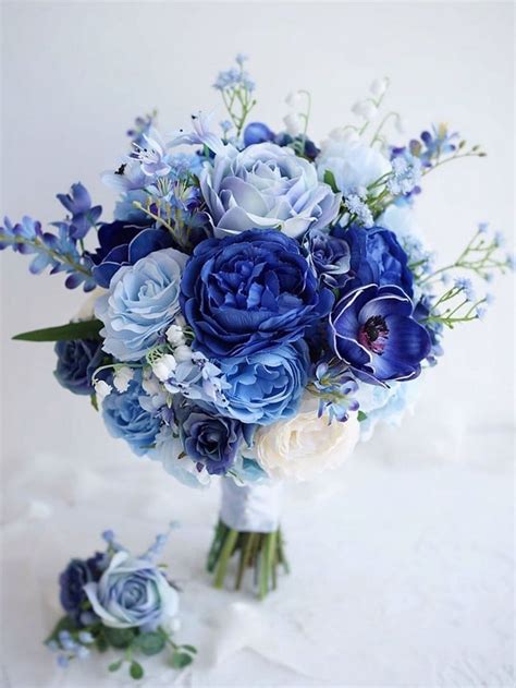 Blue Wedding Bouquets And Flowers 14 Colors For Wedding