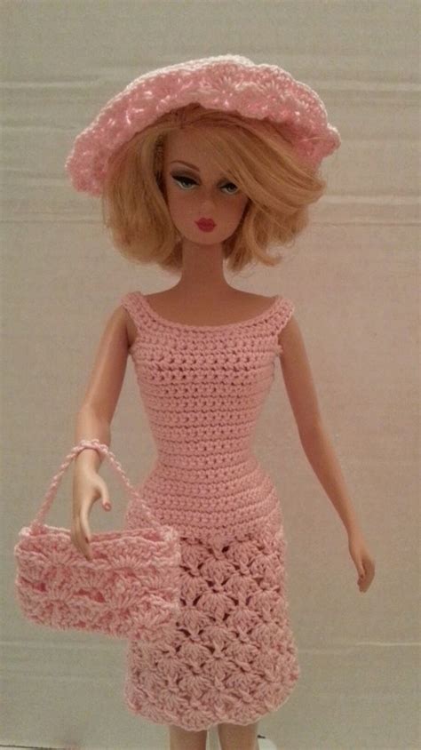 OOAK Crochet Dress for Silkstone barbies Шаблоны для барби Выкройка
