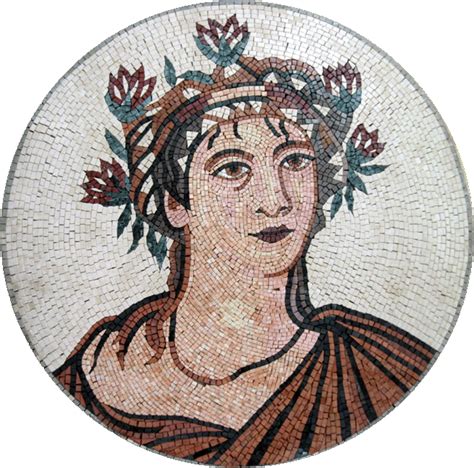 Round Greco Roman Emperor Mosaic Portrait Mosaic Marble