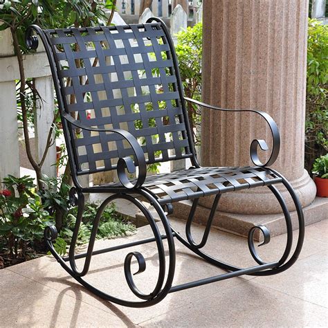 15 Collection Of Wrought Iron Patio Rocking Chairs