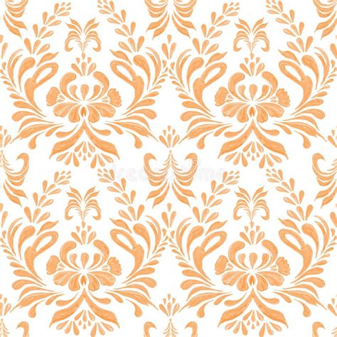 Abstract Orange Floral Seamless Pattern Stock Vector Illustration Of