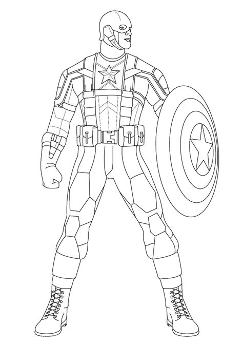 Captain America Posing Coloring Page Download Print Or Color Online