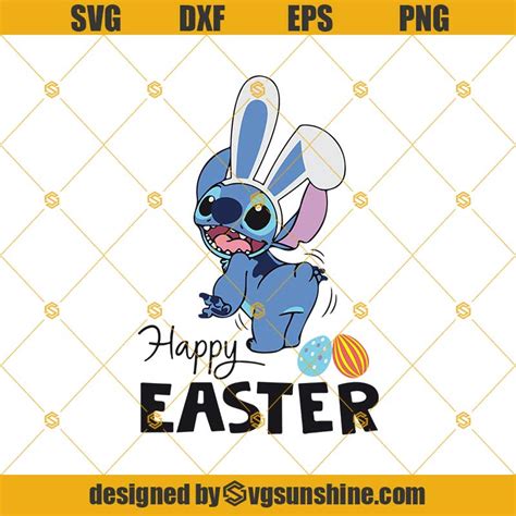 Stitch Happy Easter SVG, Disney Easter Egg SVG, Lilo & Stitch Easter