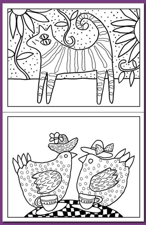 Folk Art Birds Coloring Page Quality Coloring Page Coloring Home