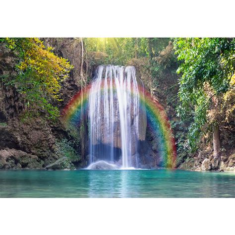 Beautiful Rainbow Waterfall Backdrop For Photography Bokeh