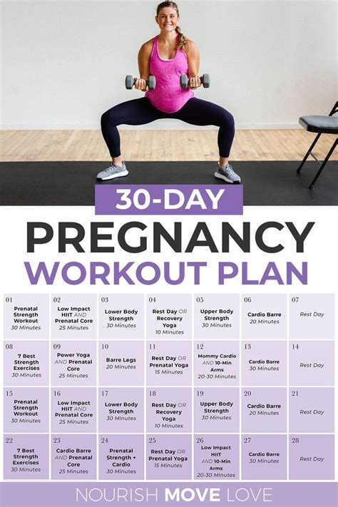 Free Pregnancy Workout Plan By Trimester Nourish Move Love Pregnancy Workout Prenatal