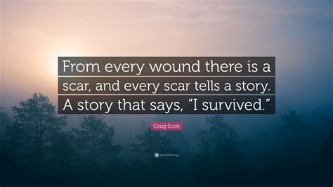 Craig Scott Quote “from Every Wound There Is A Scar And Every Scar