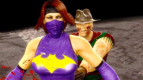 Mortal Kombat All Fatalities X Rays On Batgirl Kitana Costume Mod K Ultra Hd Gameplay