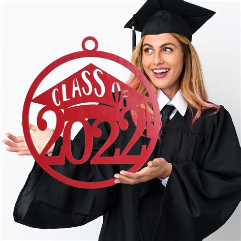 Buy Red Class Of 2022 Wooden Sign Graduation Party Decorations 2022 Photo Booth Props Senior