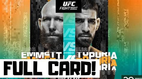 Ufc Fight Night Emmett Vs Topuria Predictions Full Card Betting