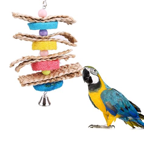 Colorful Parrot Toys Natural Wood Pet Bird Parrot Chew Toys Bird Cage