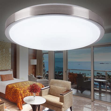 If you cannot install recessed lights in your ceiling you can use led tracks so you have an option to adjust each fixture individually. 12/24W Round LED Ceiling Light Home Bedroom Kitchen Mount ...