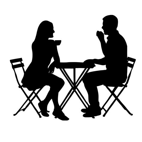 Sitting In Chair At Table Clip Art