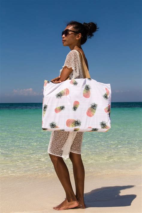 Extra Large Beach Bag Pineapple Print By Moscou On Etsy Extra Large