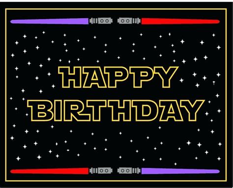 20 Star Wars Birthday Card Printable Graphic Design Candacefaber