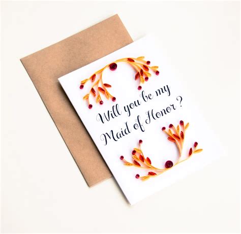 Maid Of Honor Card Will You Be My Maid Of Honor Card Bridesmaid
