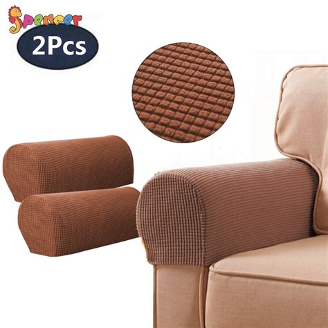 Spencer 2pcs Stretch Fabric Armrest Covers Anti Slip Sofa Armchair