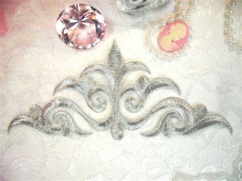 Embroidered Applique Silver Metallic Iron On Patch Diy Clothing Designs