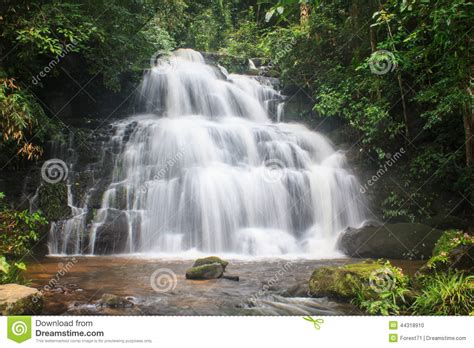 Waterfall And Rocks Covered With Moss Stock Photo Image Of Wild Fall