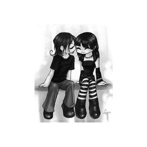 Emo Couple Image By Miwiri On Photobucket Liked On Polyvore Featuring