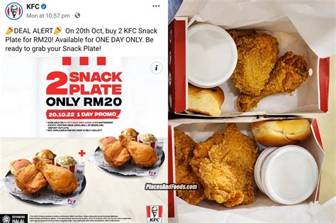 Kfc 2 Snack Plates Combo For Rm 20 On 20 October 2022