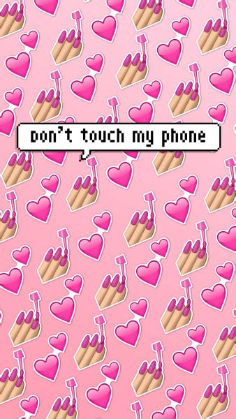 Emoji Cute Girly Cute Dont Touch My Phone Wallpaper