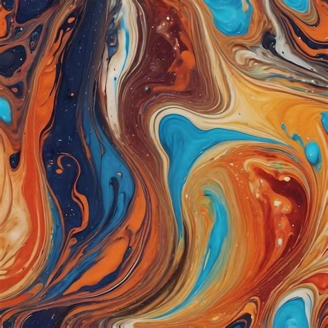 Premium Ai Image Abstract Realistic Liquid Paint Marbling Effect