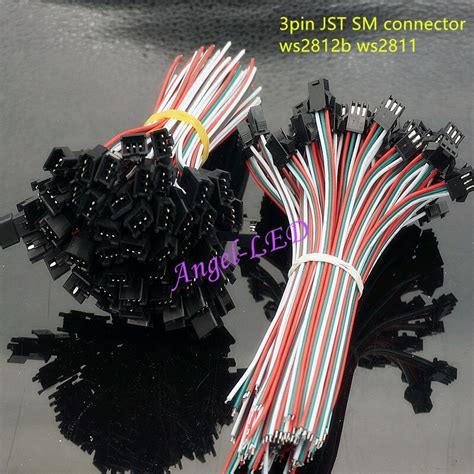 50 Pair 3pin Jst Sm Plug Led Connector Cable 3 Pin Jst Sm Connector