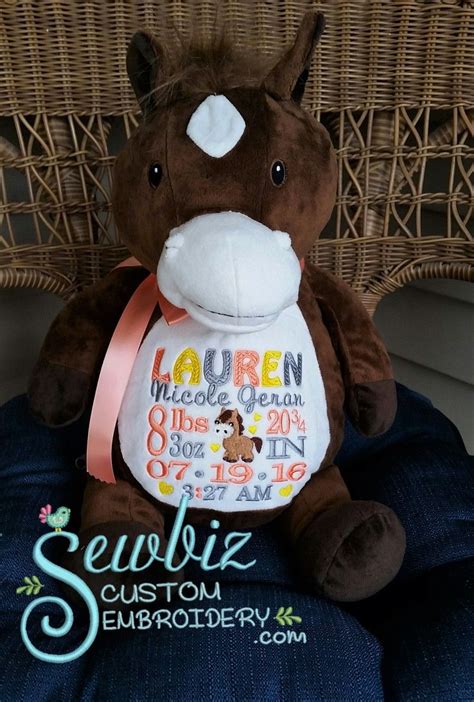 Howie Horse Buddy Personalized Stuffed Animal Baby T Birth