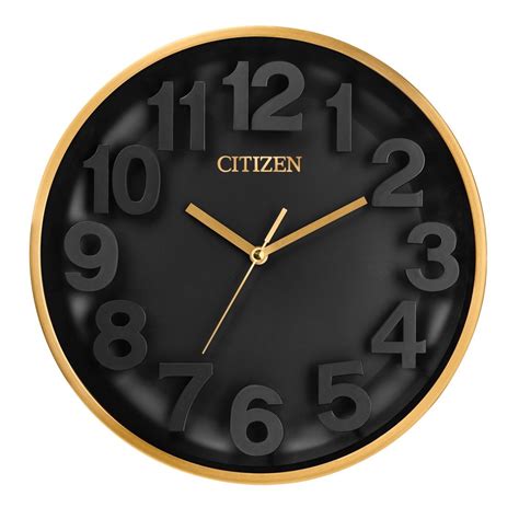 Citizen Cc2025 Gallery Wall Clock Black Gold
