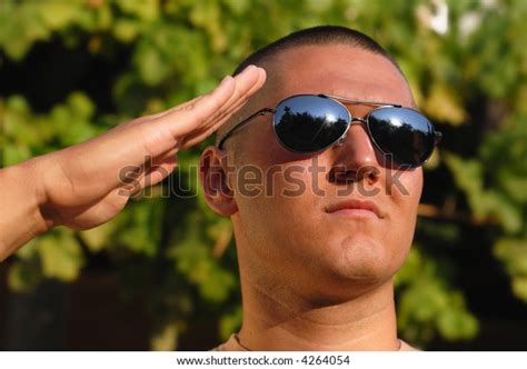 Young Soldier Giving Salute During Basic Stock Photo 4264054 Shutterstock