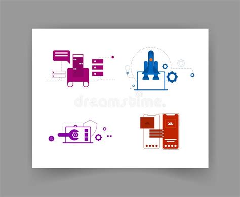 Start Your Business Landing Flat Design Colored Vector Illustration